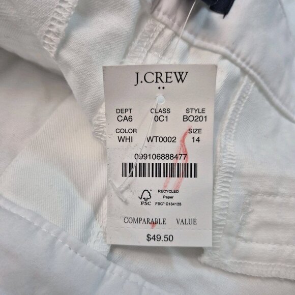 J. Crew Women’s Size 14 White 7" Inseam Classic Chino Short (54) - Picture 10 of 11